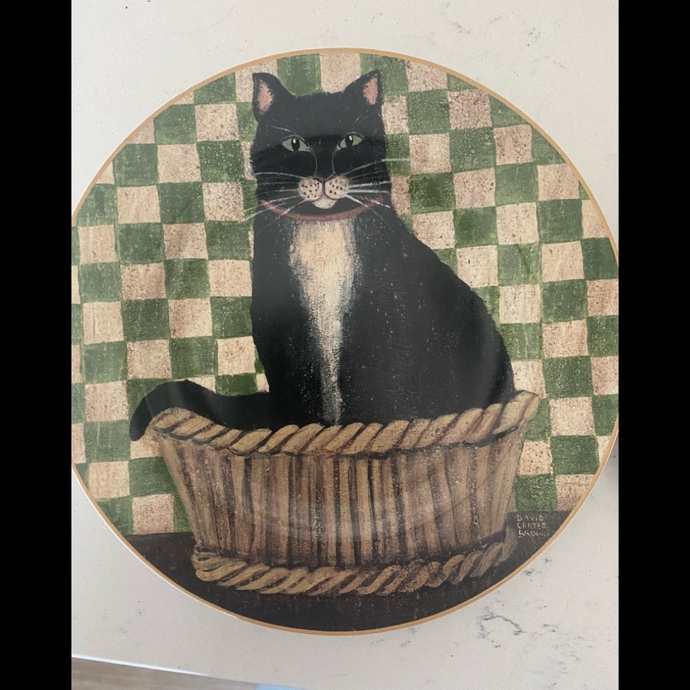 Cat plates! Smaller dinner or salad plates. 8”